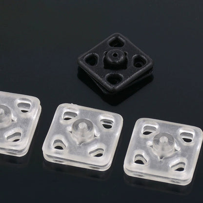 3469★ Botón de camisa invisible cuadrado, botón antiluz, botón oculto transparente, botón de costura manual, botón de plástico pequeño