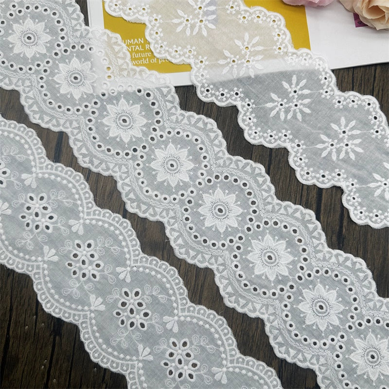 3791 Encaje bordado de alta calidad, tela de encaje hueco, accesorios de bricolaje hechos a mano, ropa de encaje, encaje de algodón puro, accesorios de encaje