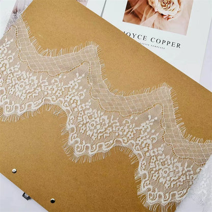 Encaje de pestañas onduladas suaves de 15 cm de ancho, tela para manualidades, ropa, falda, velo de novia, accesorios de empalme