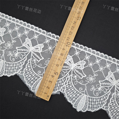 Accesorios de encaje bordado de malla de alta calidad, 3809 ancho, 11 cm, hechos a mano, para vestido de novia, decoración de cortina de péndulo