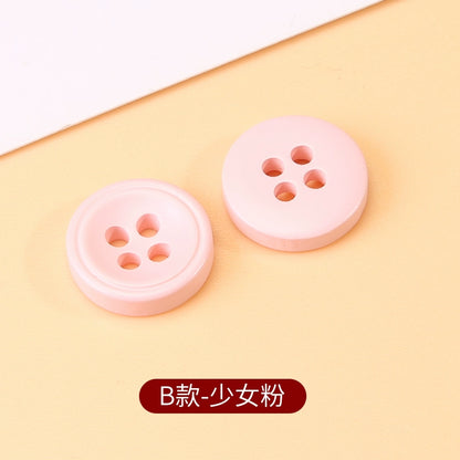 3403★  Color round four-eye shirt buttons children's sweater cardigan versatile buttons clothes jacket high-end button accessories