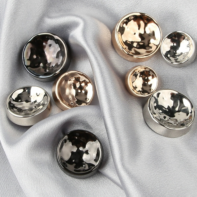 3430★ Botones de abrigo de metal en forma de cuenco, botones decorativos de gabardina de cachemira de lana gruesa, botones pequeños de abrigo versátiles de moda para mujer