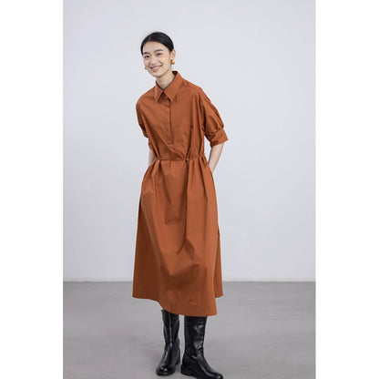 [Herramientas japonesas] El cuerpo en forma de pera de CAREMIND es ligeramente gordo, usa un vestido de cuello polo, un vestido mediano y largo de cercanías 