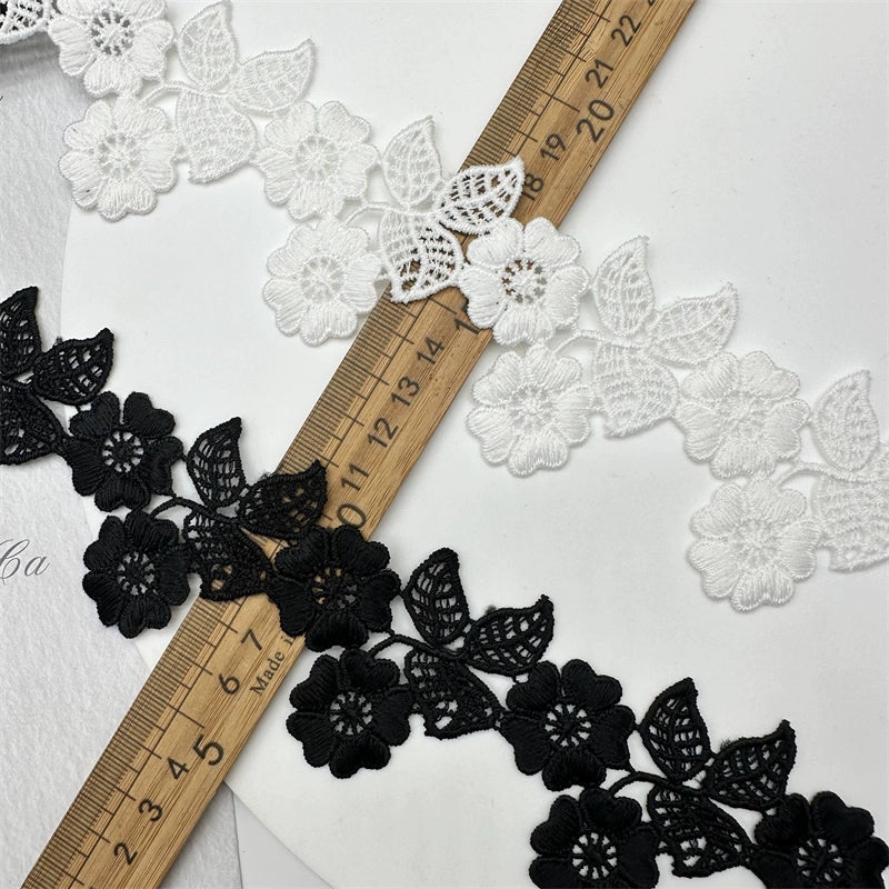 3677 Encaje de flores de seda de leche soluble en agua de alta calidad con accesorios, bricolaje, costura de ropa, decoración de joyas, materiales hechos a mano