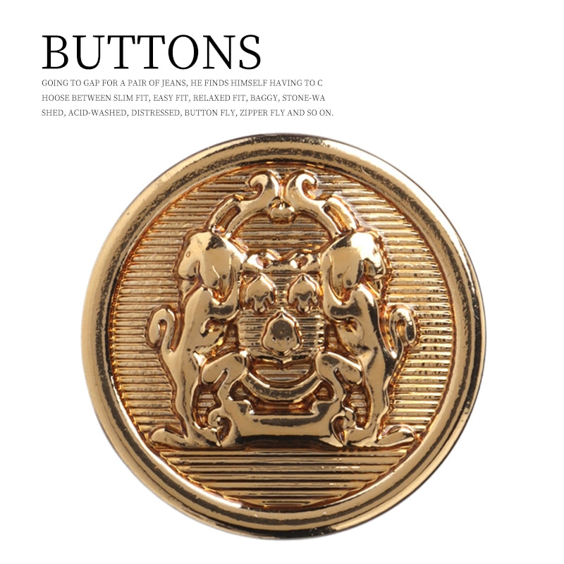 3283★  Classic Double Lion Metal British Style Buttons Versatile Coat Windbreaker Buttons Suit Jacket Sweater Vintage Gold Buttons