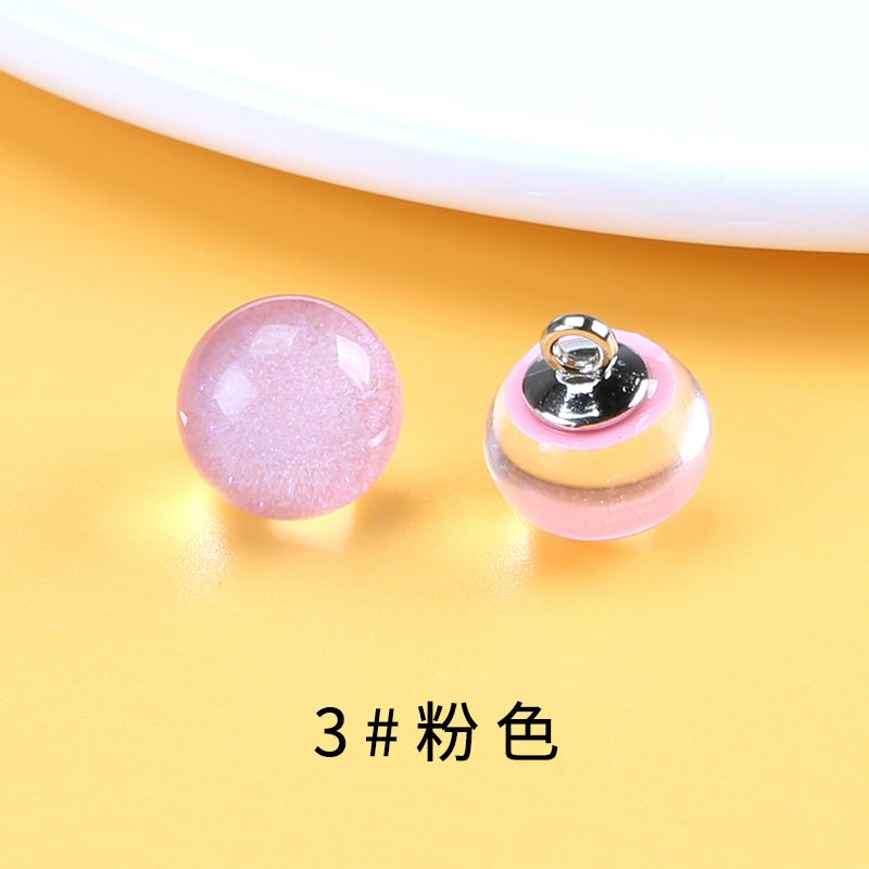 3489★ Camisa Camisa Botón de Cristal Redondo Transparente Superior Botón de Gasa Botón Decorativo Versátil Botón de Mujer de Alta Gama