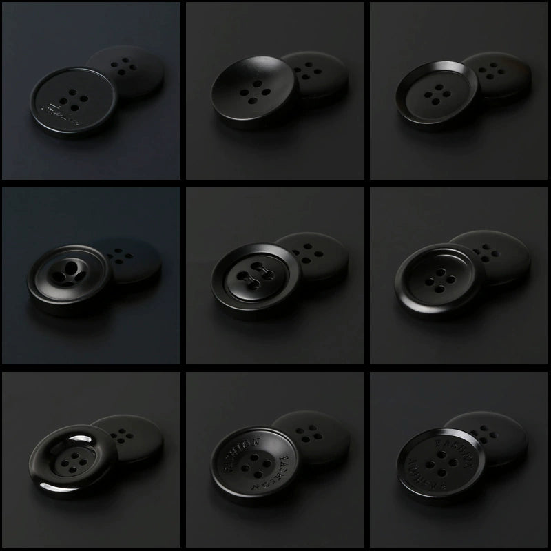 3446★ Botones redondos negros para abrigo, moda femenina, versátil, de lana, para suéter, chaqueta, cárdigan, gabardina, botones pequeños