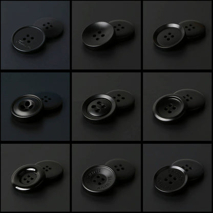 3446★ Botones redondos negros para abrigo, moda femenina, versátil, de lana, para suéter, chaqueta, cárdigan, gabardina, botones pequeños