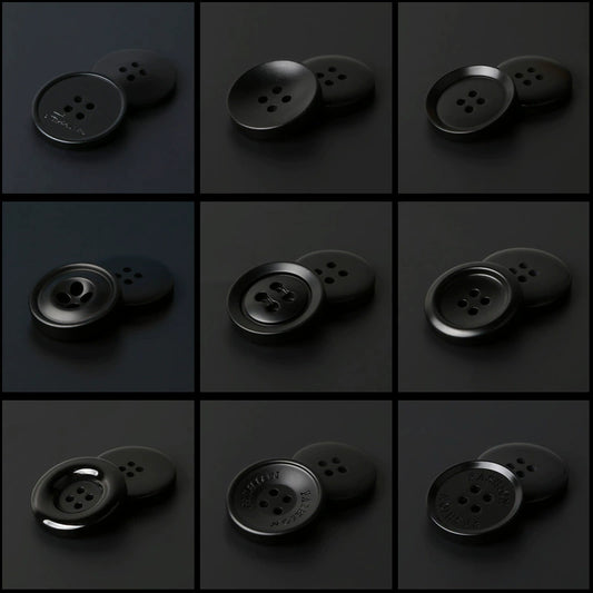 3446★ Botones redondos negros para abrigo, moda femenina, versátil, de lana, para suéter, chaqueta, cárdigan, gabardina, botones pequeños