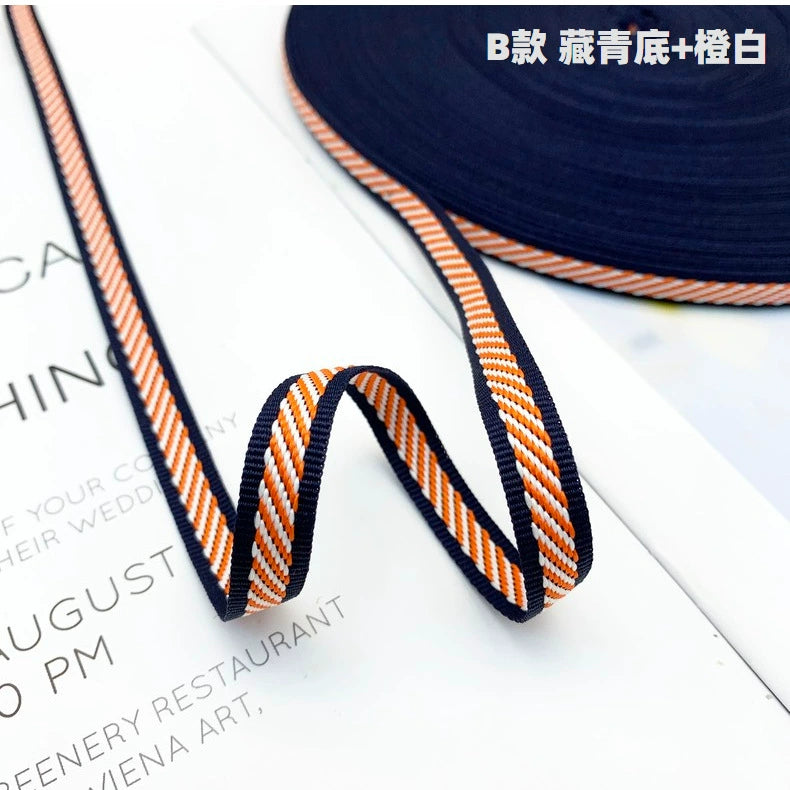 3854 Tira lateral de cinta jacquard de sarga de color de 1 cm para accesorios de ropa, tira de prensado de bordes, tira de ribete para textiles del hogar