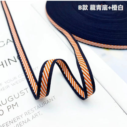 3854 Tira lateral de cinta jacquard de sarga de color de 1 cm para accesorios de ropa, tira de prensado de bordes, tira de ribete para textiles del hogar