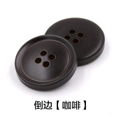 3431★ Botones negros de cuatro ojales para abrigo de hombre, blazer, botones ABS, gabardina de moda, abrigo, pantalones, botones de camisa