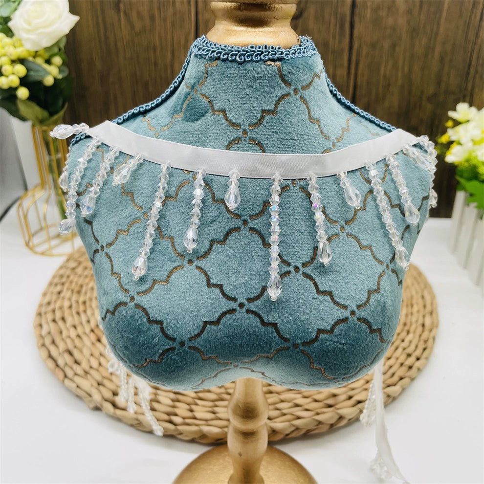 3690 Ancho 5,5 cm, cristal colgante con cuentas y flecos de encaje para ropa, empalme de boda, tocado, cortina, lámpara de escritorio, accesorios de decoración