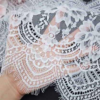 3737 ancho 30cm exquisitas pestañas de encaje hecho a mano DIY vestido alargado empalme velo de novia accesorios de ropa