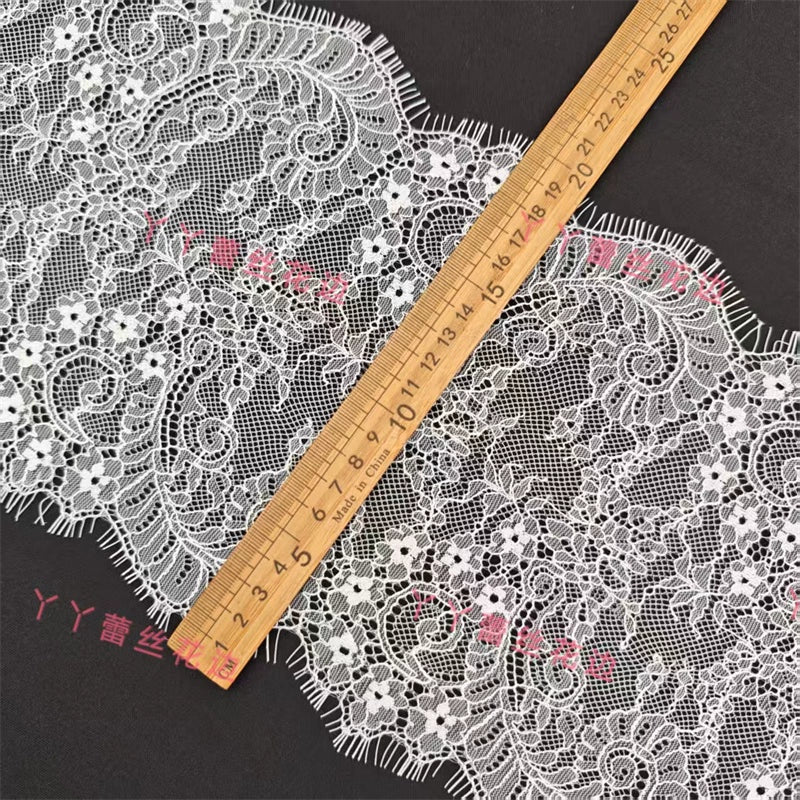 Tela de encaje de pestañas de alta calidad, 3745 cm de ancho y 20 cm de largo, ideal para manualidades, para vestido de novia, joyería, velo, collar, accesorios de empalme