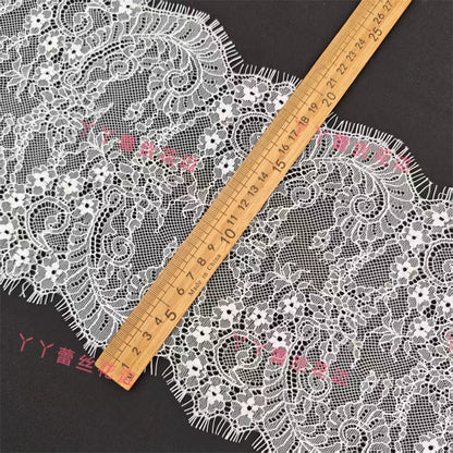 Tela de encaje de pestañas de alta calidad, 3745 cm de ancho y 20 cm de largo, ideal para manualidades, para vestido de novia, joyería, velo, collar, accesorios de empalme