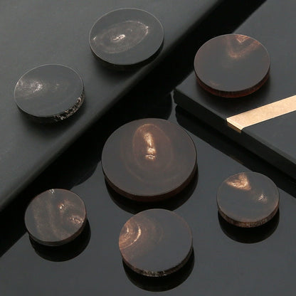 3462★ Gabardina con botones de cuerno real, abrigo con botones redondos, ropa superior, botones negros para mujer, traje de hombre, accesorios con botones para traje