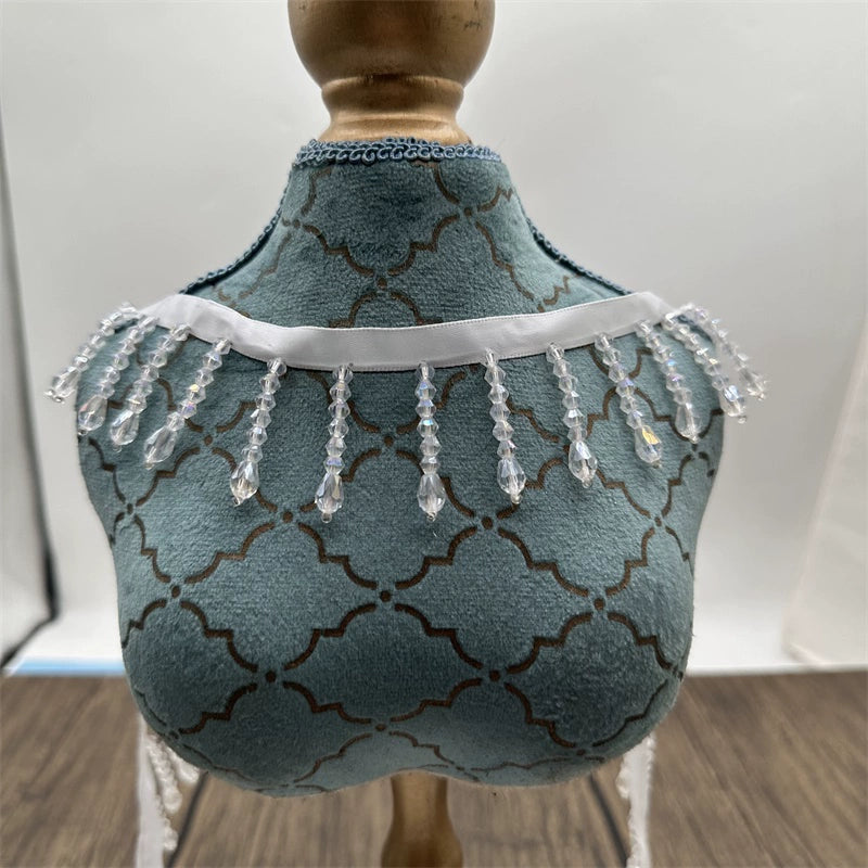 3685  width 4cm short crystal pendant handmade beaded fringed lace DIY home curtain headgear stage clothing accessories