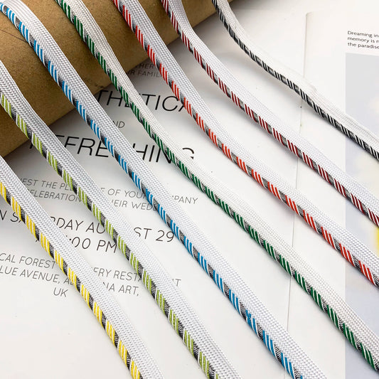 3842 Spot 1cm color plata cebolla tejido niño cinta maestra brote tira accesorios ropa incrustado borde tira zapatos y sombreros hogar textil ribete cuerda