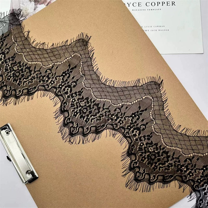 Encaje de pestañas onduladas suaves de 15 cm de ancho, tela para manualidades, ropa, falda, velo de novia, accesorios de empalme