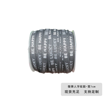 3875 Spot 1 cm tira de ribete con estampado de letras en espiga de colores para accesorios, correa de cuello trasero, tira lateral para ropa