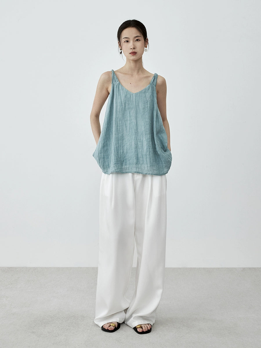 CAREMIND pantalones vaqueros Tencel de color claro para mujer otoño 2024 pantalones anchos de cintura alta para viajeros nuevos 