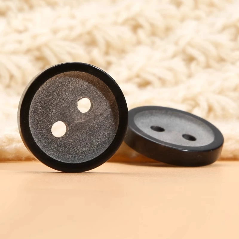 3291★  High-end exquisite buttons, suit two-eye buttons, clothes jacket, black clothing accessories buttons, natural horn buttons