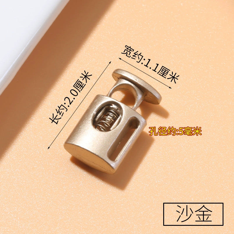 3543★ Hebilla de resorte de metal, hebilla fija para cordón de zapato, hebilla de nariz de cerdo con cordón para ropa, hebilla de tope para sombrero, botón de ajuste elástico para apretar