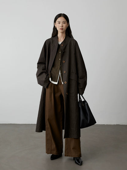 Pantalones vaqueros holgados y delgados de pierna ancha de color café retro de CAREMIND, pantalones casuales largos y rectos de cintura alta estilo dinero antiguo 