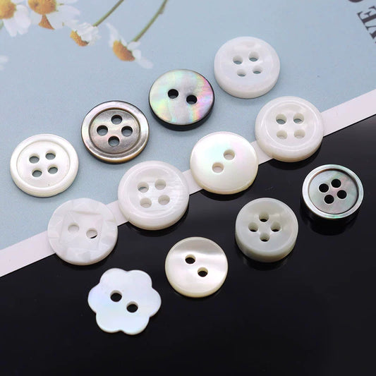 3366★  Natural shell buttons White shirt buttons High-end men's and women's knitted sweaters Cardigan shirts Round shell buttons Small