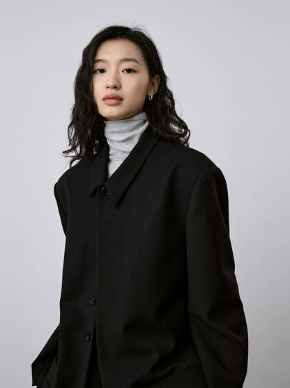 [Offre à durée limitée] Nouveau costume noir chinois Niche Chic décolleté automne et hiver veste haut de costume haut de gamme