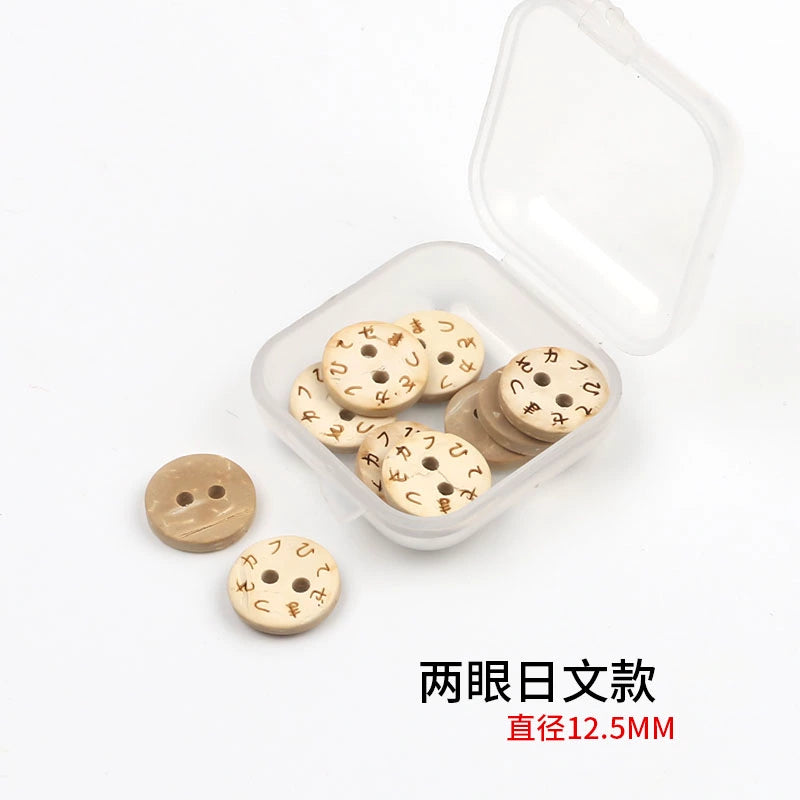 3352★  Coconut Round Shirt Button Women's Button Painted Shirt Small Button DIY Handmade Clothes Wooden Button Coconut Shell Wood