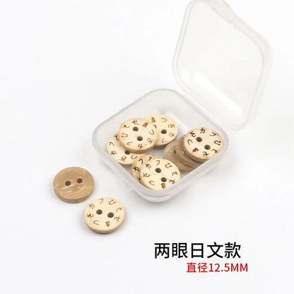 3352★  Coconut Round Shirt Button Women's Button Painted Shirt Small Button DIY Handmade Clothes Wooden Button Coconut Shell Wood