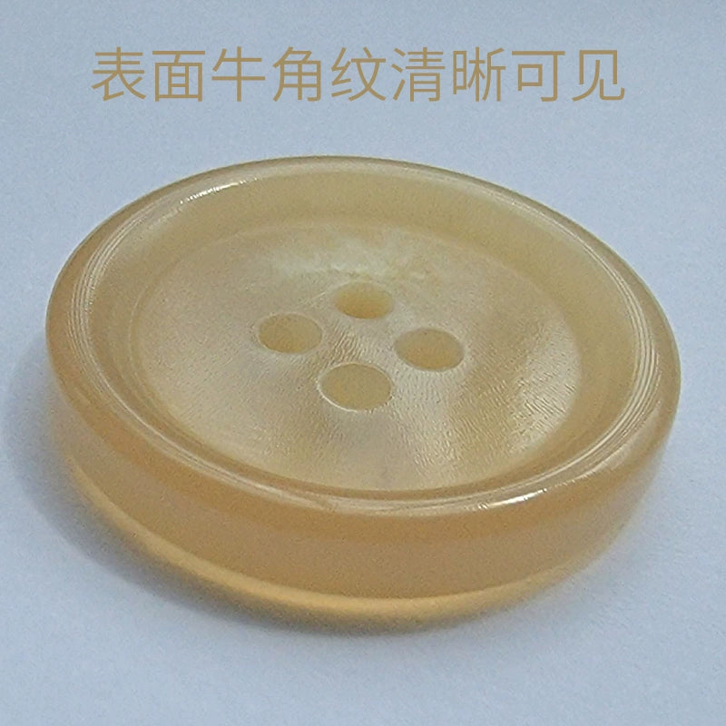 3460★ Botón natural de cuerno de búfalo para hombre, traje, pantalón, abrigo, chaqueta, botón redondo, versátil, beige, retro para mujer