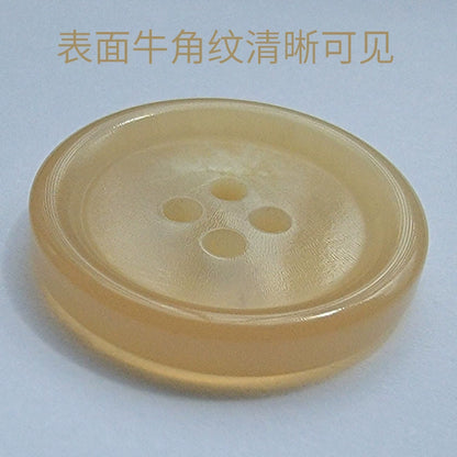 3460★ Botón natural de cuerno de búfalo para hombre, traje, pantalón, abrigo, chaqueta, botón redondo, versátil, beige, retro para mujer