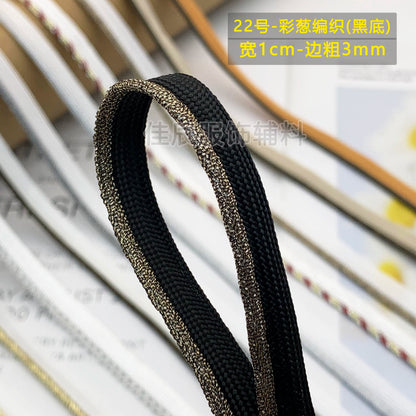 Cinta adhesiva de seda para niños, 1 cm, color dorado y plateado, para ribetes, ropa, textiles para el hogar, almohadas, etc.