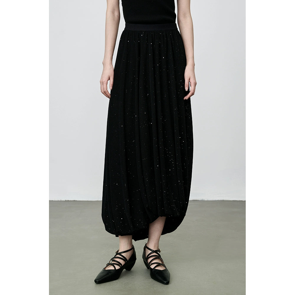 Falda fina negra estilo Hepburn de CAREMIND, falda fina irregular de lujo a la moda, ligera, para mujer 