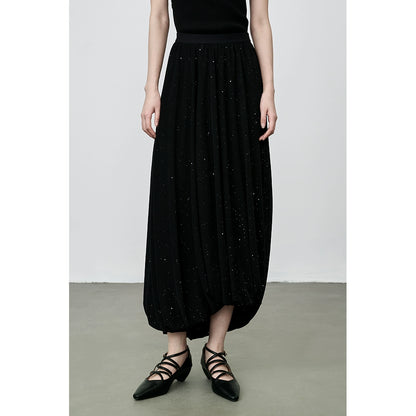 Falda fina negra estilo Hepburn de CAREMIND, falda fina irregular de lujo a la moda, ligera, para mujer 