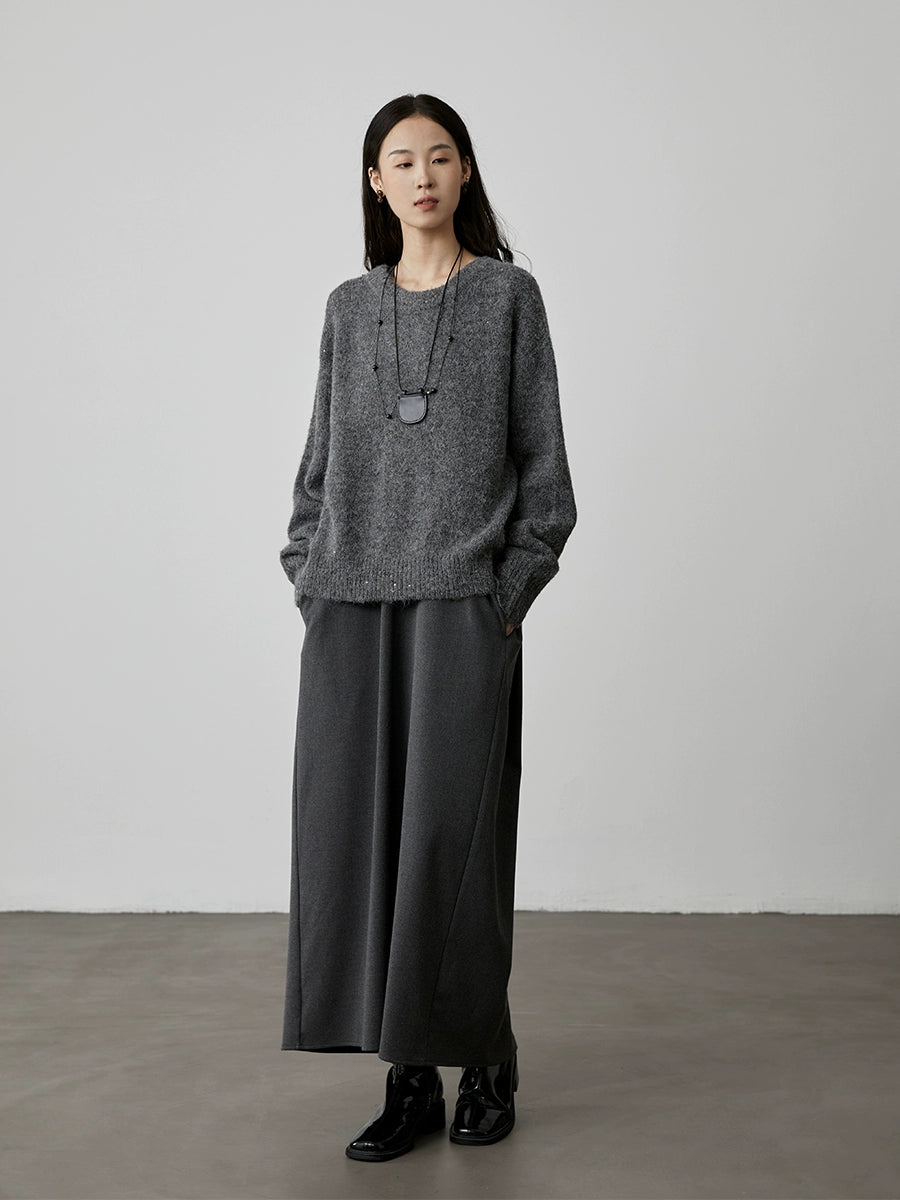[Sculptural silhouette] CAREMIND loose V-neck vest dress sleeveless vest stacked atmosphere skirt