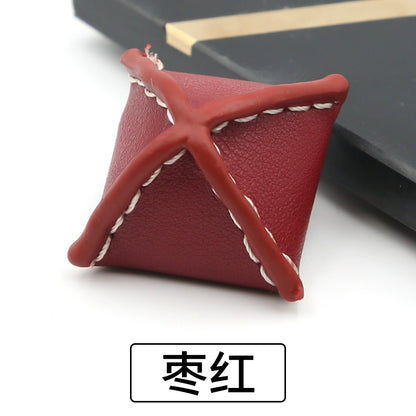 3241★  Ainujia leather jacket buttons fur zongzi leather button jacket trench coat woolen buttons versatile women's top high-end buttons