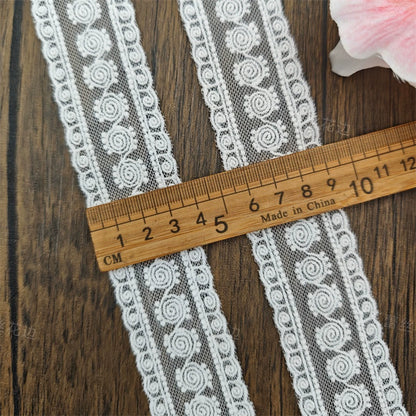 3805 Accesorios de encaje bordado de malla, cortinas de tela, vestido de novia, falda, decoración, bricolaje, material de tela para ropa hecho a mano