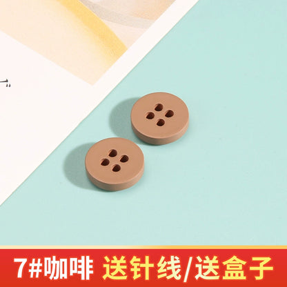 3330★  Shirt Resin Round Button Color Shirt Cardigan Versatile Buttons High-end Men's and Women's Clothes Cuffs Neckline Buttons