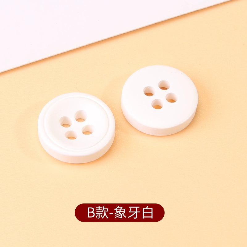 3403★  Color round four-eye shirt buttons children's sweater cardigan versatile buttons clothes jacket high-end button accessories