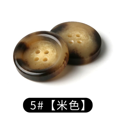 3447★  suit buttons round resin coat button trench coat jacket top versatile clothes white men's and women's black buttons