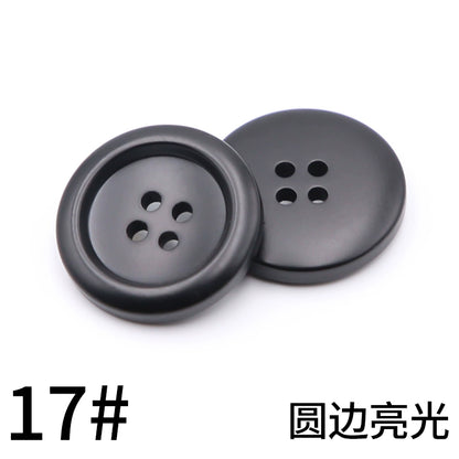 3445★ Botones redondos negros para abrigos, botones para chaquetas de traje para hombres y mujeres, accesorios versátiles para gabardinas y botones superiores.