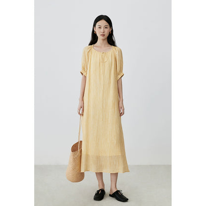 [Sunset Dunes] CAREMIND Premium Jinzhan Yellow Neck Dress Lazy Tie-dye Artistic Vest Skirt