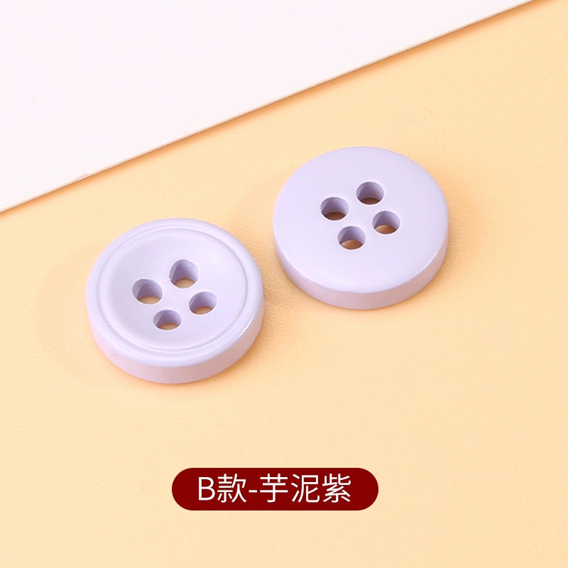 3403★  Color round four-eye shirt buttons children's sweater cardigan versatile buttons clothes jacket high-end button accessories