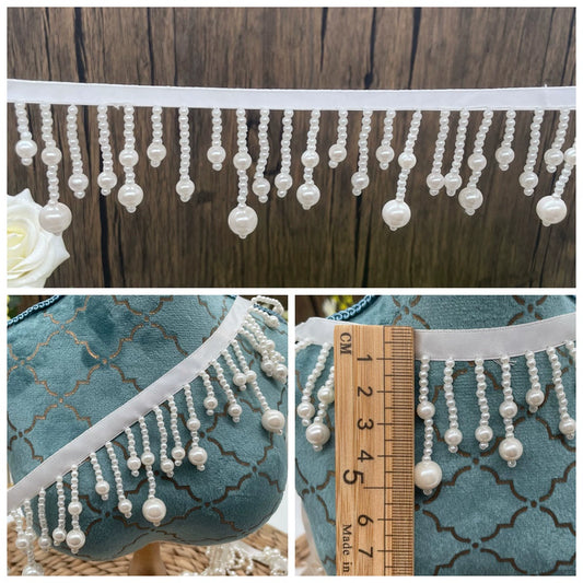 Cinturón de hanfu con flecos de perlas, cadena, tocado, colgante, accesorios de decoración de ropa, 3688 cm de ancho, hecho a mano