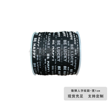 3875 Spot 1 cm tira de ribete con estampado de letras en espiga de colores para accesorios, correa de cuello trasero, tira lateral para ropa