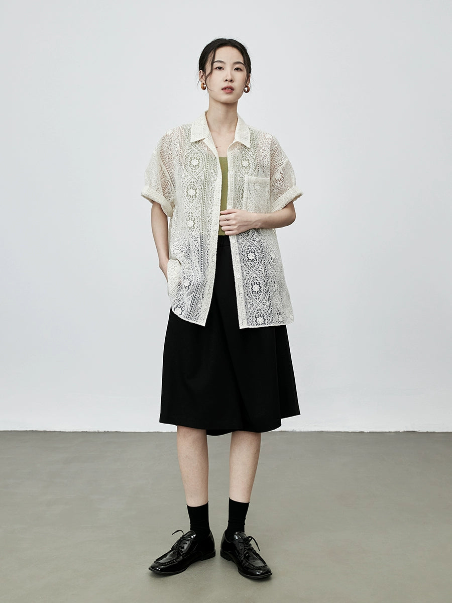 Pantalones de verano por encima de la rodilla de cinco puntos y cintura alta estilo Yamamoto negros de CAREMIND para mujer 